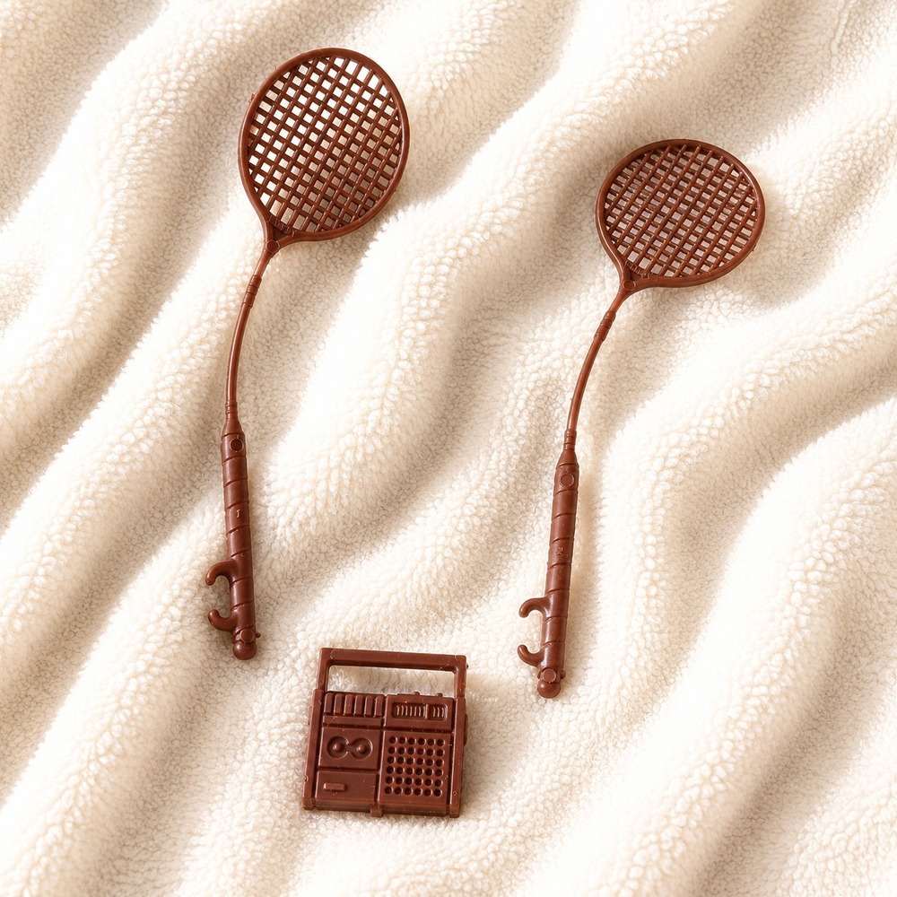 Mattel Ken Doll Vintage Tennis Racket Radio Lot 70s Barbie Miniature Accessory
